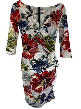 Chiara Boni La Petite Robe Watercolor Floral Ruffle Sheath Italian Sz 42
